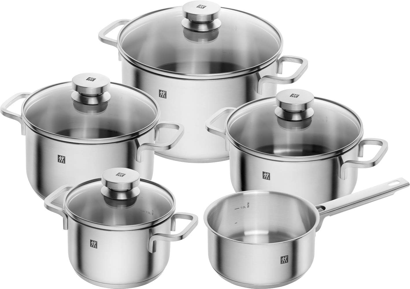 zwilling 双立人 66670-000-0 focus 锅具套装,5件套,玻璃盖,电磁炉